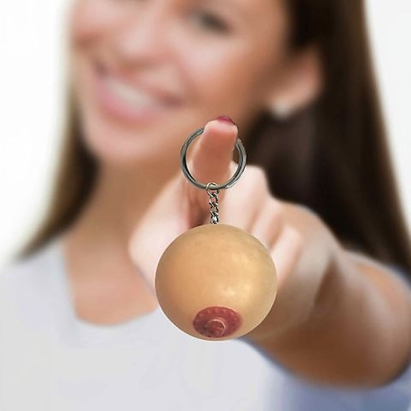 Super Fun Squishy Boob Novelty Key Chain By Little Genie - Party Gifts and Novelties
