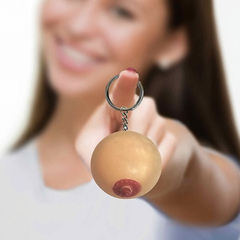 Super Fun Squishy Boob Novelty Key Chain By Little Genie - Party Gifts and Novelties