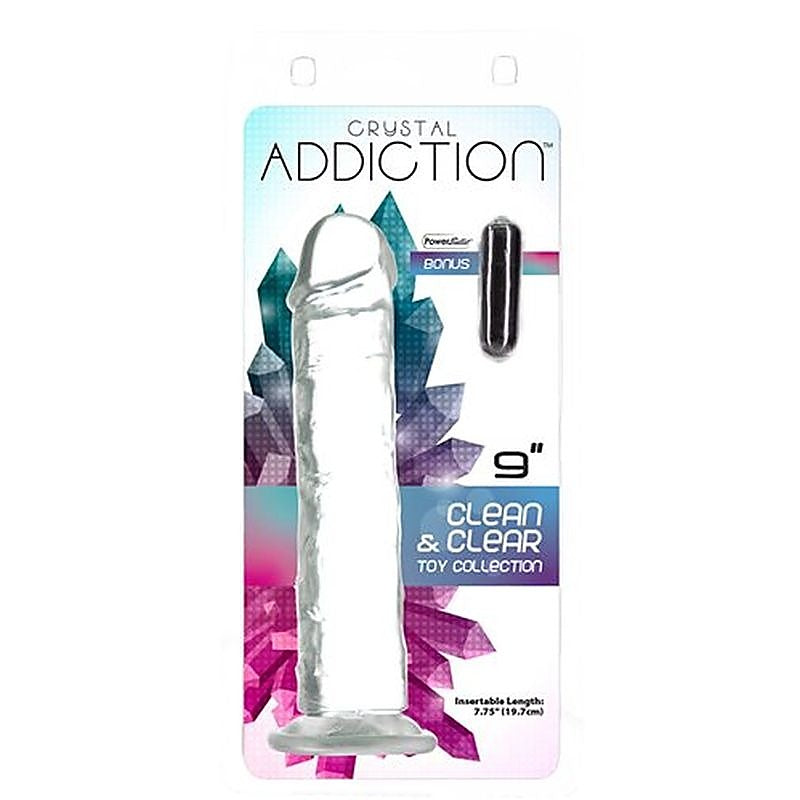 Addiction Crystal Realistic Dong Straight Clear - Realistic Dildos