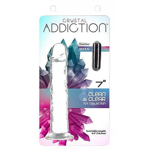 Addiction Crystal Realistic Dong Straight Clear - Realistic Dildos