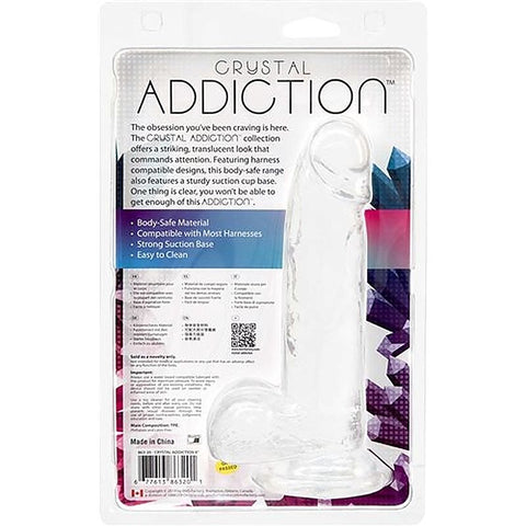 Addiction Crystal Realistic Dildo With Balls Clear - Realistic Dildos