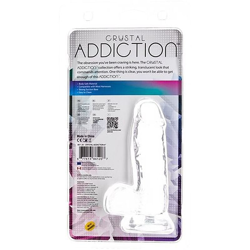 Addiction Crystal Realistic Dildo With Balls Clear - Realistic Dildos