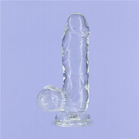 Addiction Crystal Realistic Dildo With Balls Clear - Realistic Dildos