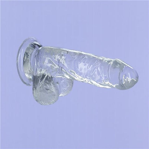 Addiction Crystal Realistic Dildo With Balls Clear - Realistic Dildos