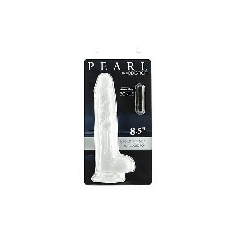 Addiction Pearl Suction Cup Realistic Dildo 8.5 Inch Pearl White - Realistic Dildos