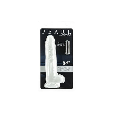 Addiction Pearl Suction Cup Realistic Dildo 8.5 Inch Pearl White - Realistic Dildos
