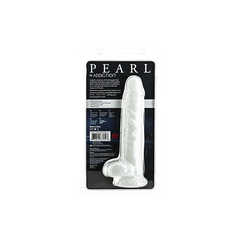 Addiction Pearl Suction Cup Realistic Dildo 8.5 Inch Pearl White - Realistic Dildos