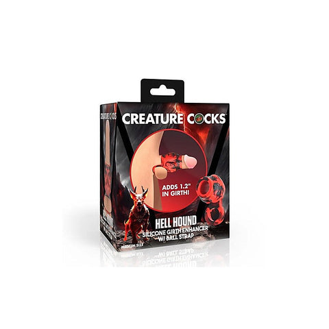 Hell Hound Silicone Penis Sleeve And Ball Stretcher - Penis Sleeves and Extenders