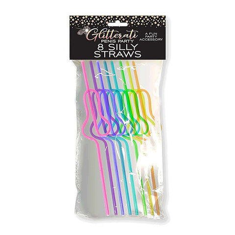 Glittering Hen'S Party Silly Straws - Set Of 8 - Bachelorette and Bucks