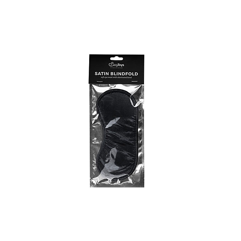 Premium Black Satin Eye Mask By Easytoys - Masks And Blindfolds
