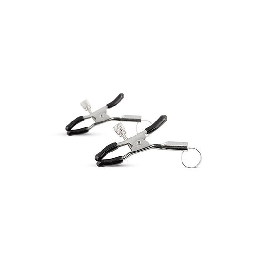 Fetish Collection Screw Metal Nipple Clamps With Attachment Ring - Nipple and Clit Clamps