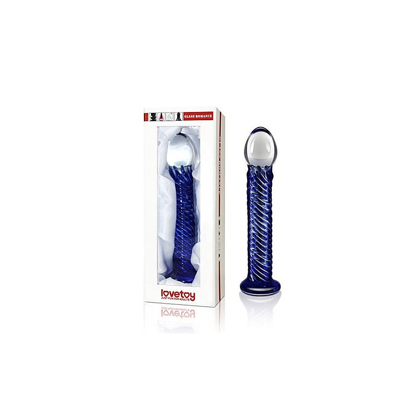 Glass Romance 7 Glass Dong 7.5 Inch Blue - Glass Sex Toys