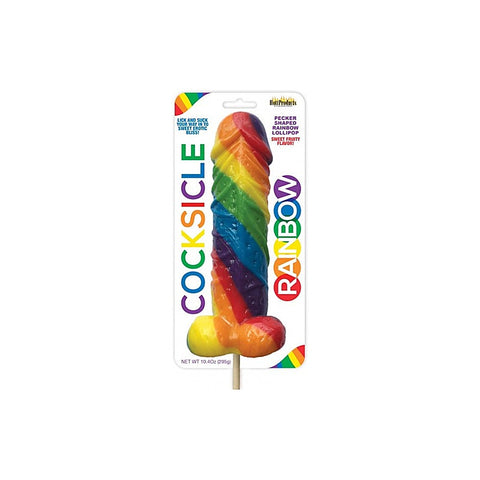 Rainbow Cocksicle Pecker Shaped Lollipop By Hott Products - Party Gifts and Novelties
