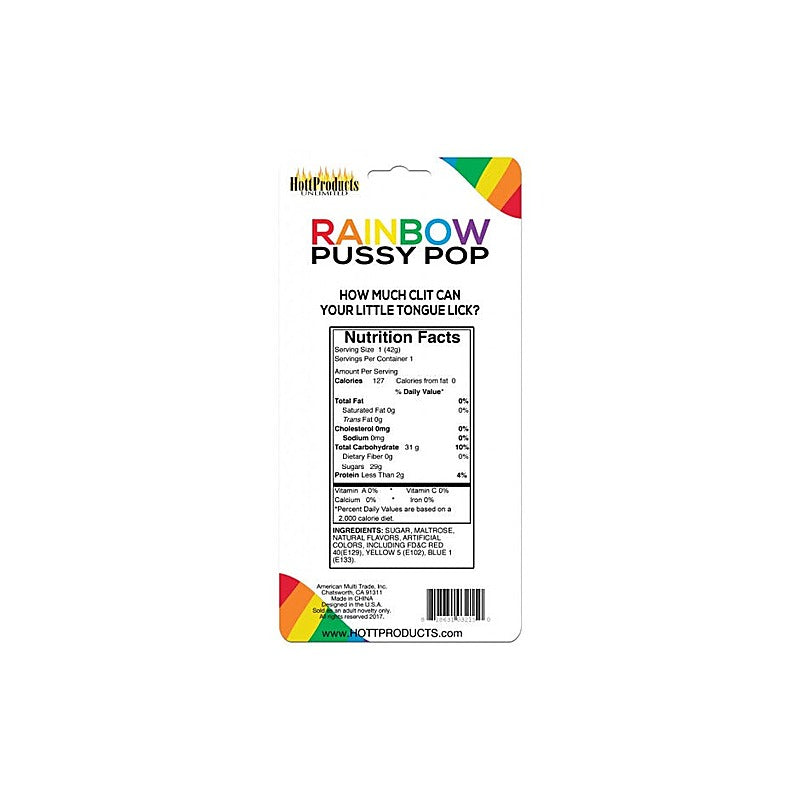 Rainbow Pussy Shaped Lollipop By Hott Products - Party Gifts and Novelties