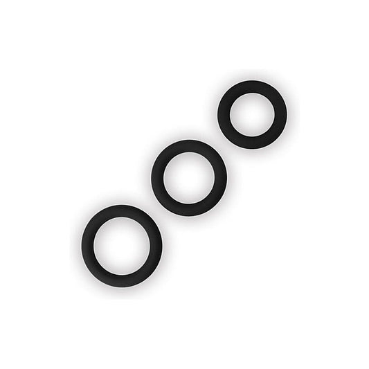 Lovetoy Thick Stretchy Silicone Cock Rings Set 3 Piece - Cock Ring Sets