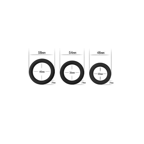 Thick Stretchy Silicone Cock Rings Set 3 Piece By Lovetoy - Cock Ring Sets
