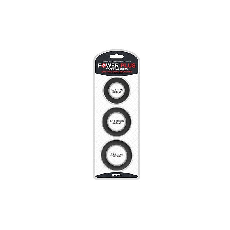 Thick Stretchy Silicone Cock Rings Set 3 Piece By Lovetoy - Cock Ring Sets