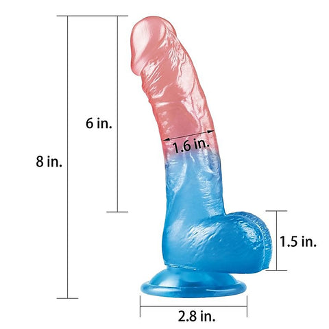 Dazzle Studs Suction Cup Realistic Dildo By Lovetoy - Realistic Dildos