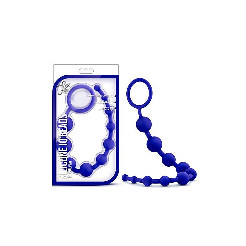 Luxe Silicone 10 Anal Pleasure Beads By California Exotics - Anal Beads and Balls