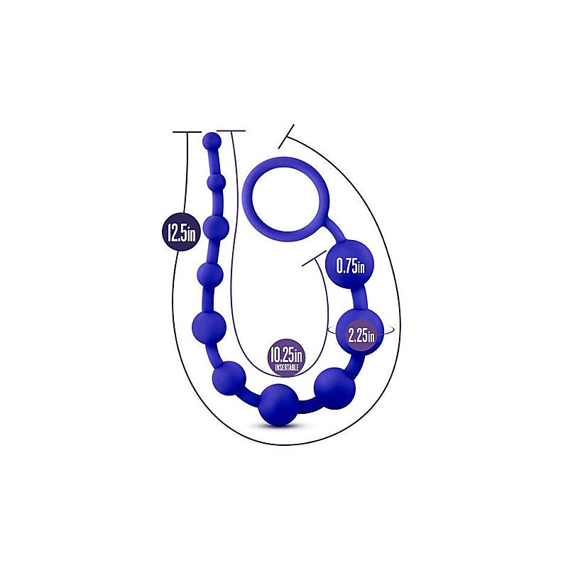 Luxe Silicone 10 Anal Pleasure Beads By California Exotics - Anal Beads and Balls