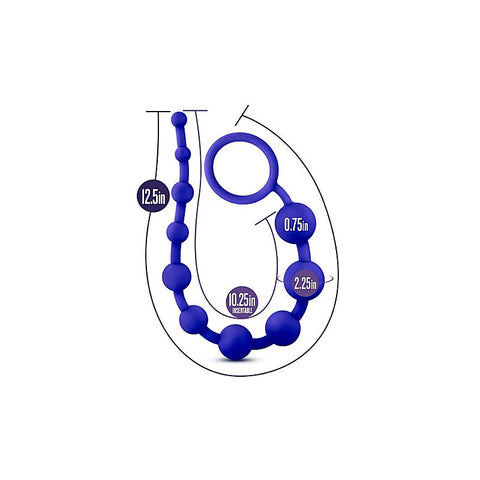 Luxe Silicone 10 Anal Pleasure Beads By California Exotics - Anal Beads and Balls