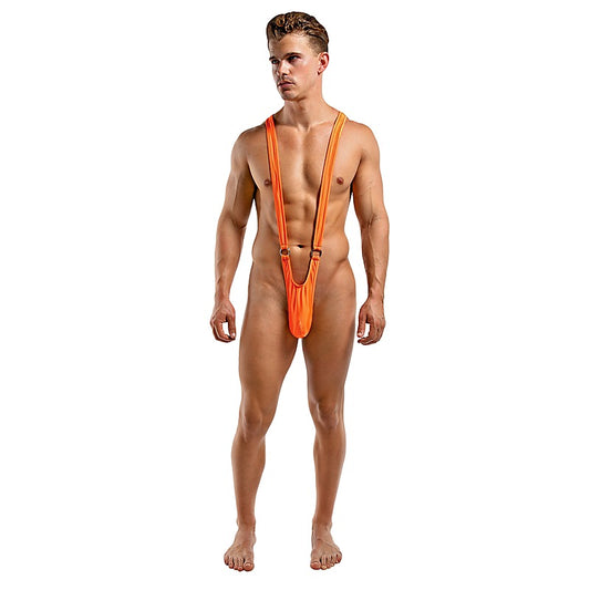 Male Power Stretchy and Breathable Sling Front Rings Orange