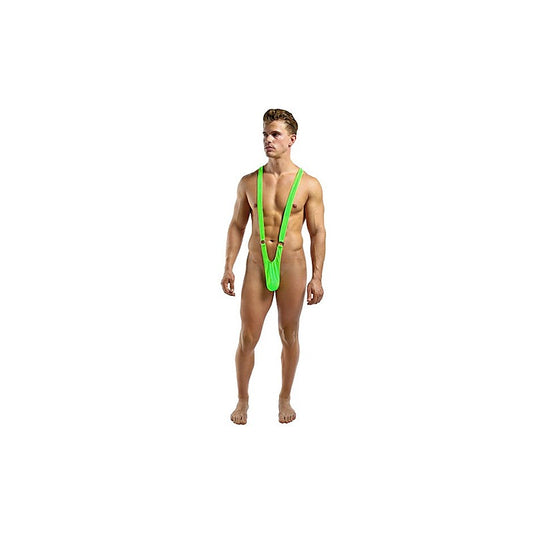 Male Power Breathable & Sleek Sling Front Rings Green L / XL