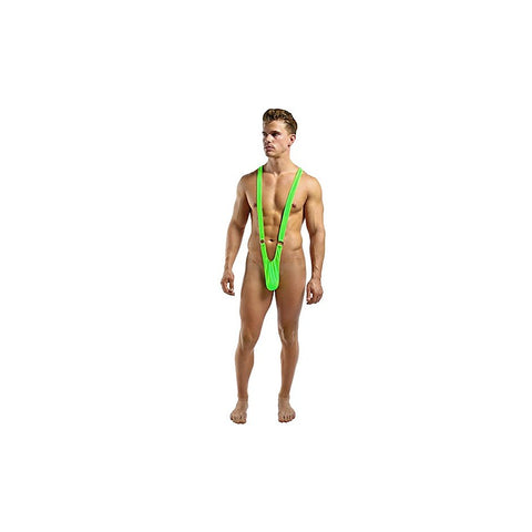Male Power Breathable & Sleek Sling Front Rings Green L / XL