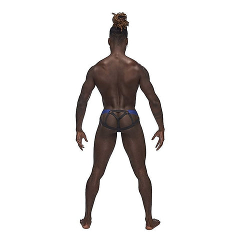 Male Power Sexagon Soft and Stretchy Micro V Thong Blue