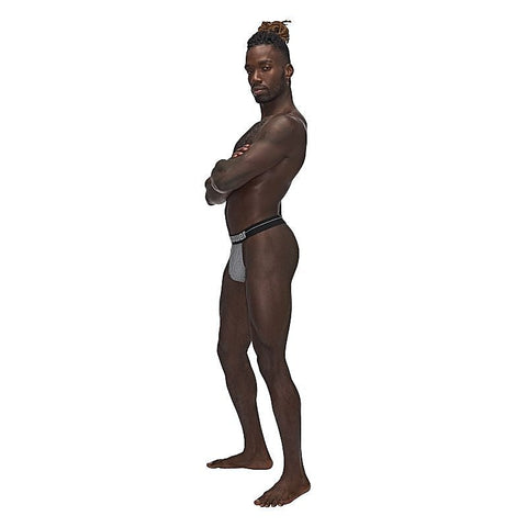 Male Power Sexagon Breathable Micro V Thong Grey