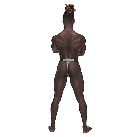 Male Power Sexagon Breathable Micro V Thong Grey