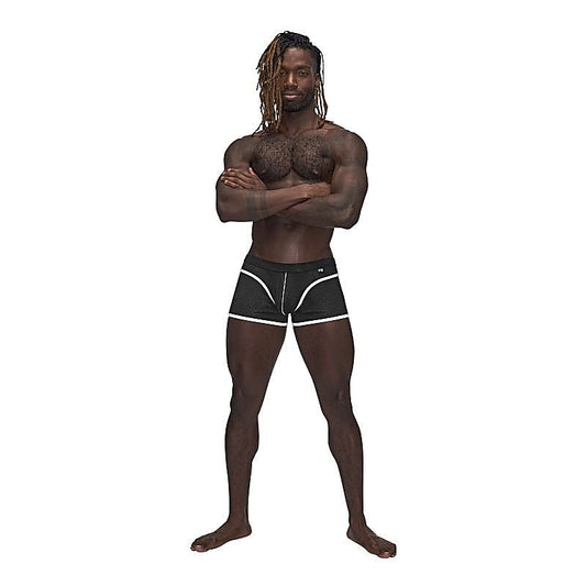 Male Power Sport Mesh Breathable Mens Mini Short Black