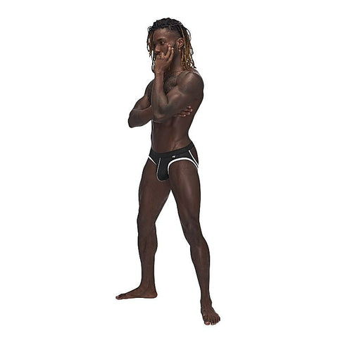 Male Power Sport Breathable Mens Mesh Jock Black
