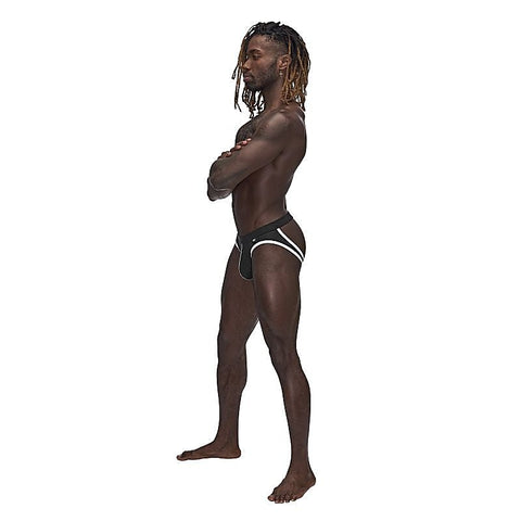 Male Power Sport Breathable Mens Mesh Jock Black