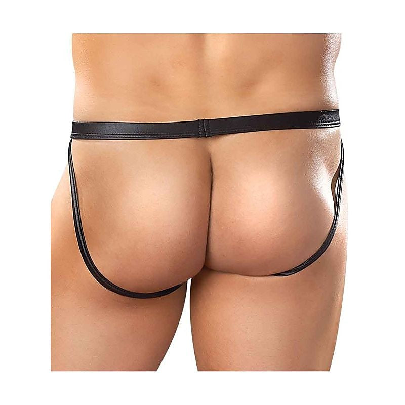 Male Power Wet Look Faux Leather Mens Jock By Magic Silk - His Fetish