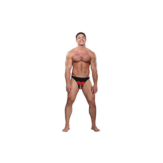 Male Power Hot Lips Bikini Novelty Underwear Black