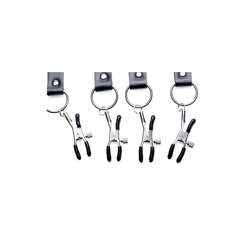 Master Series Spread Labia Bondage Spreader Straps Xl - Spreaders and Hangers