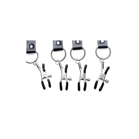 Master Series Spread Labia Bondage Spreader Straps Xl - Spreaders and Hangers