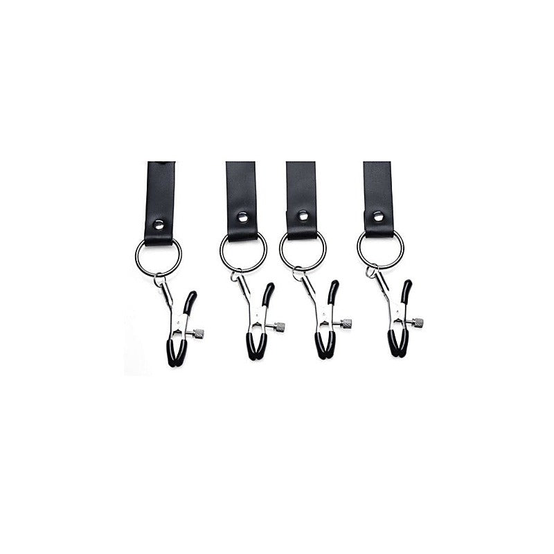 Master Series Spread Labia Bondage Spreader Straps Xl - Spreaders and Hangers