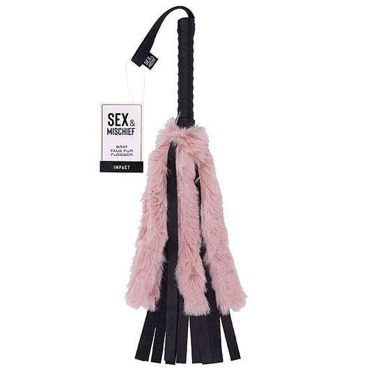 S&M Brat Faux Fur Flogger By Sportsheets - Whips And Crops