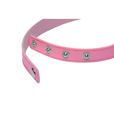 Master Series PU Leather Kinky Kitty Ring Slim Choker - Collars and Leads