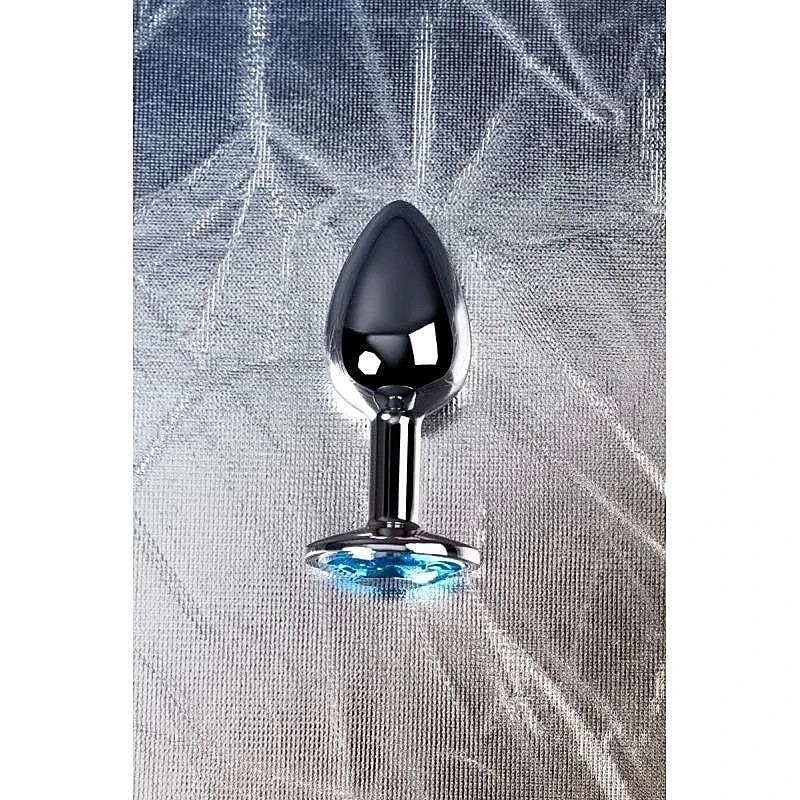 Metal Silver Anal Plug With Crystal Gem By Toyfa - Butt Plugs