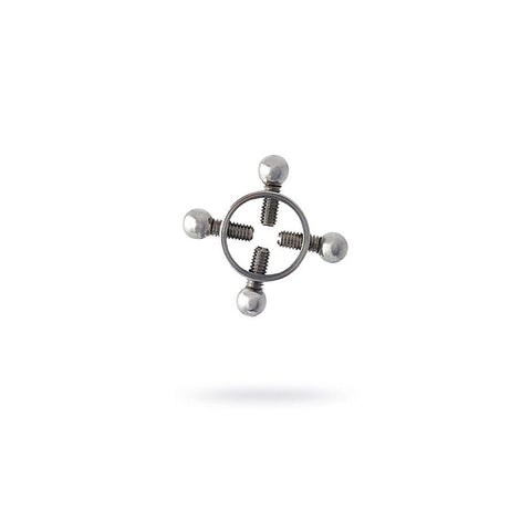 Metal Silver Nipple Clamp 2 Piece By Toyfa - Nipple and Clit Clamps