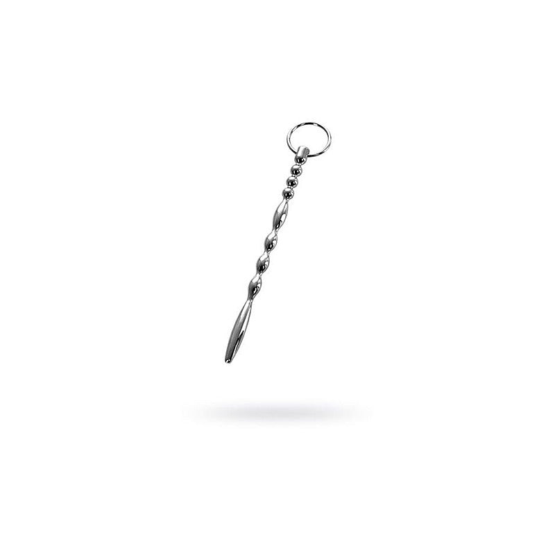 Metal Silver Men'S Urethral Plug With Penis Ring By Toyfa - Urethral Sounds