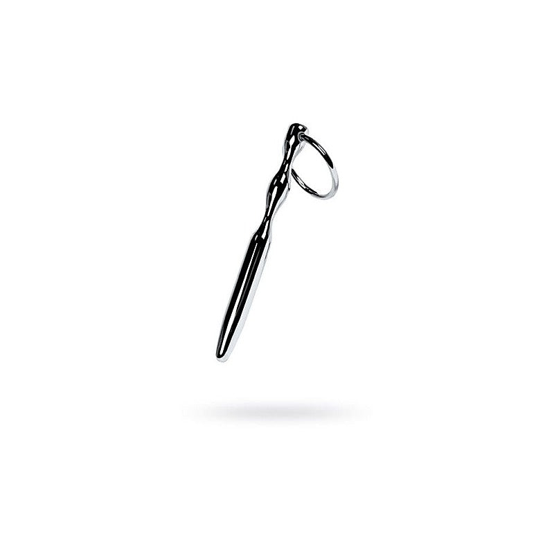 Metal Bullet Shaped Urethral Plug With Cock Ring By Toyfa - Urethral Sounds