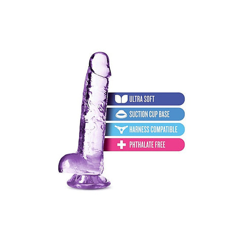Naturally Yours 7 Inches Crystaline Realistic Dong With Balls - Realistic Dildos