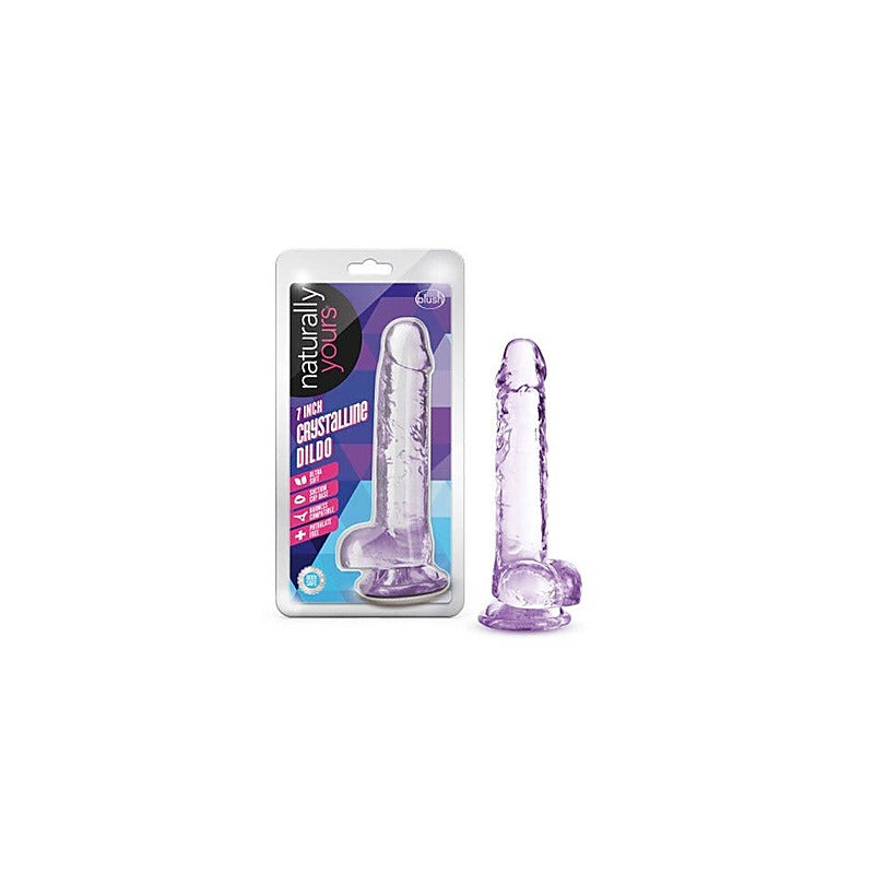 Naturally Yours 7 Inches Crystaline Realistic Dong With Balls - Realistic Dildos