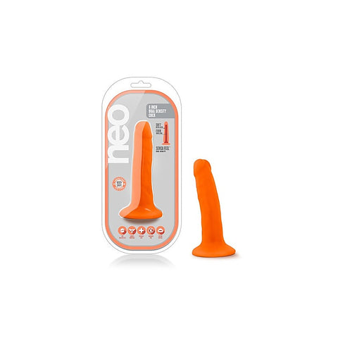 Neo Dual Density Realistic Cock 6 Inch Neon Orange