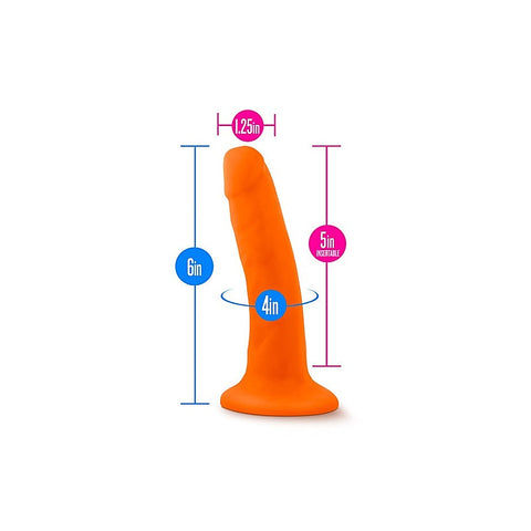 Neo Dual Density Realistic Cock 6 Inch Neon Orange