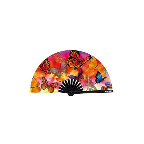 Butterfly Garden Blacklight Folding Fan By Neva Nude - Fancy Dress Ups